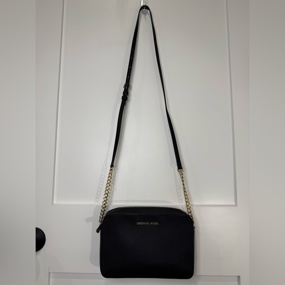 Michael Kors Jet Set Large Crossbody Saffiano Leather Bag, Black - Picture 6 of 9